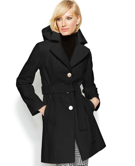 belted wool blend coat michael kors|michael kors wool blend.